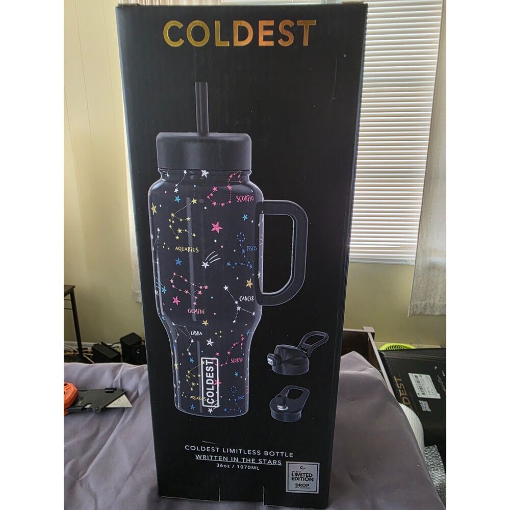 Coldest 36oz Written in the Stars, Glow-in-the-dark Limited Edition Water Bottle
